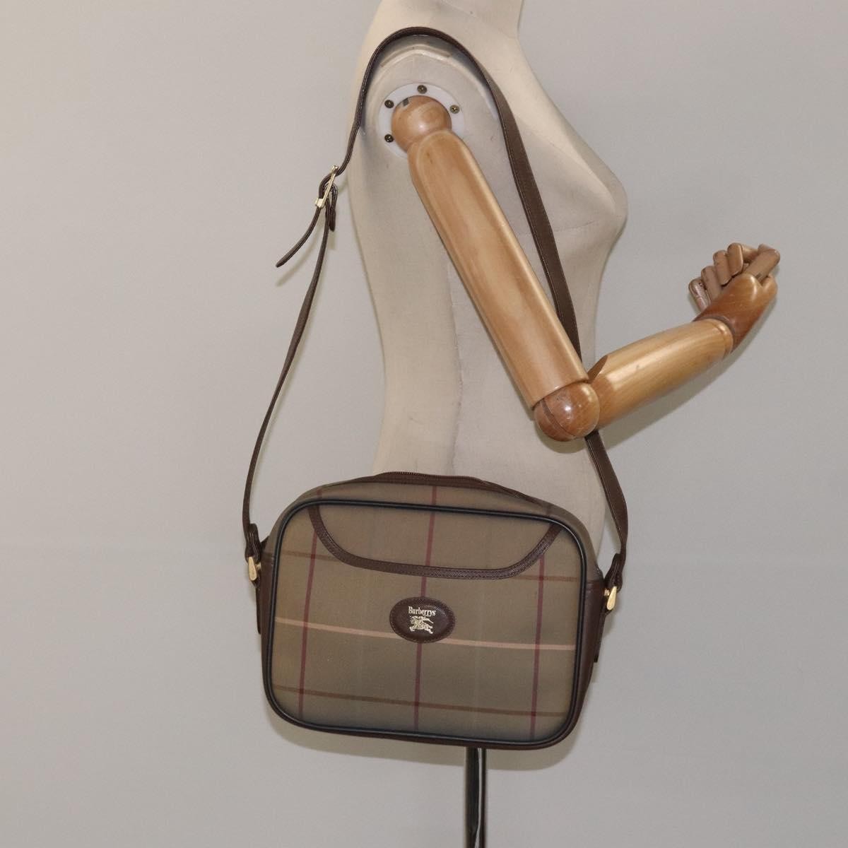 Burberry Nova Check Shoulder Bag Canvas And Leather Beige Canvas Shoulder Bag