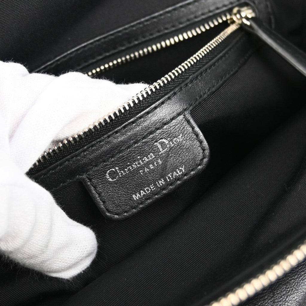 Christian Dior Karenina Tote Lambskin Black Leather Tote Bag Bag (Pre-Owned)