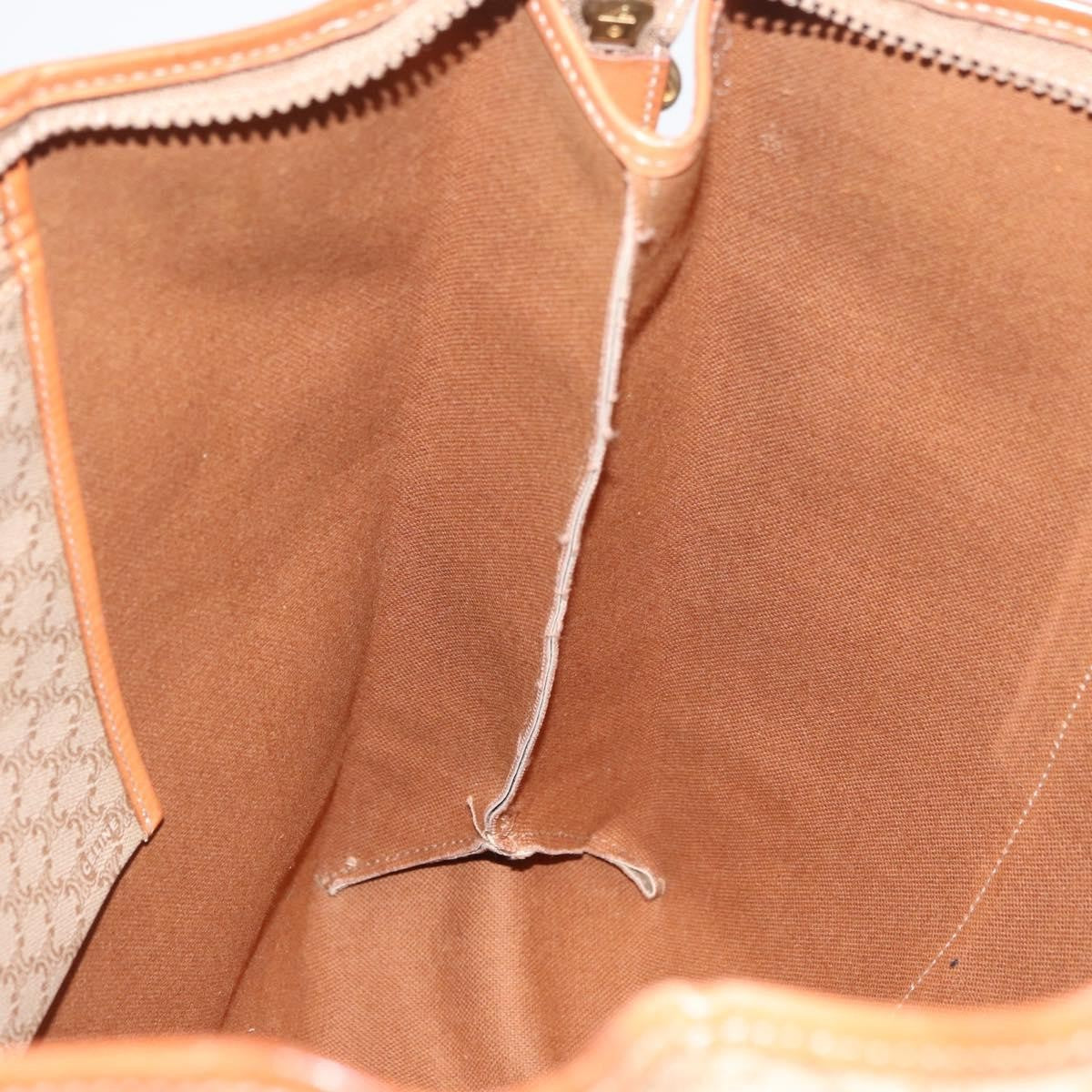 Celine Vintage Macadam Tote Bag Canvas And Leather Beige Canvas Tote Bag Bag
