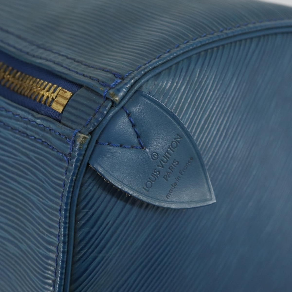 Louis Vuitton Keepall Bag Epi Leather Blue Leather Travel Bag