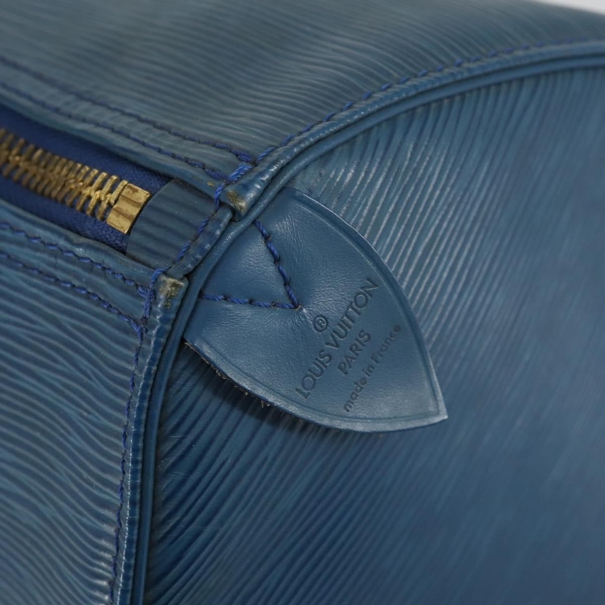 Louis Vuitton Keepall Bag Epi Leather Blue Leather Travel Bag
