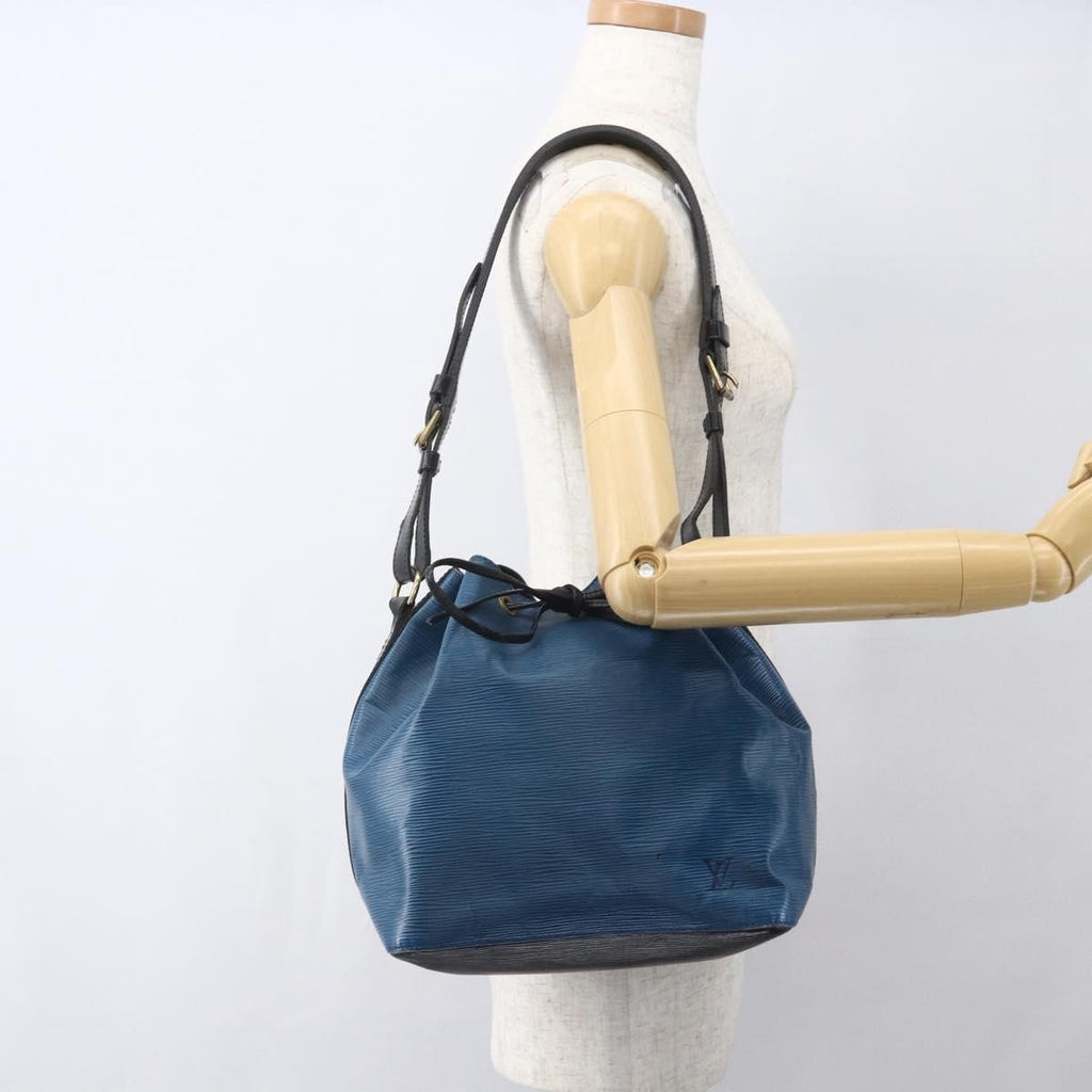 Louis Vuitton Bicolor Petit Noe Handbag Epi Leather Blue Leather Shoulder Bag