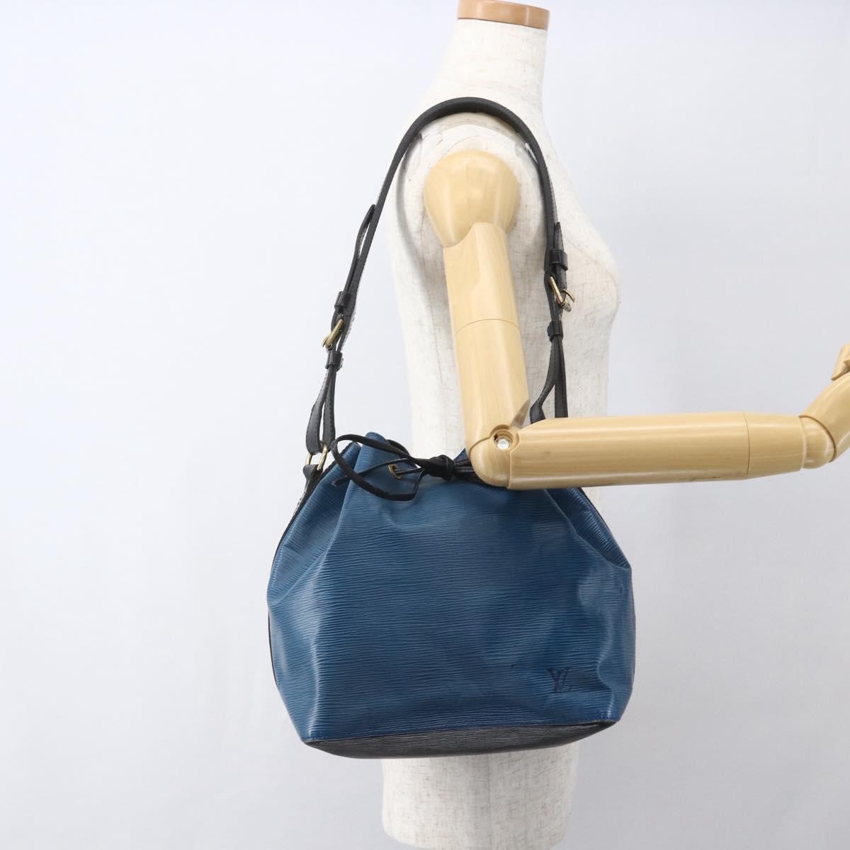 Louis Vuitton Bicolor Petit Noe Handbag Epi Leather Blue Leather Shoulder Bag