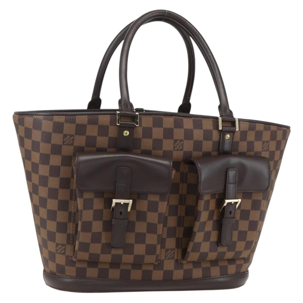 Louis Vuitton Manosque Handbag Damier Brown Canvas Tote Bag