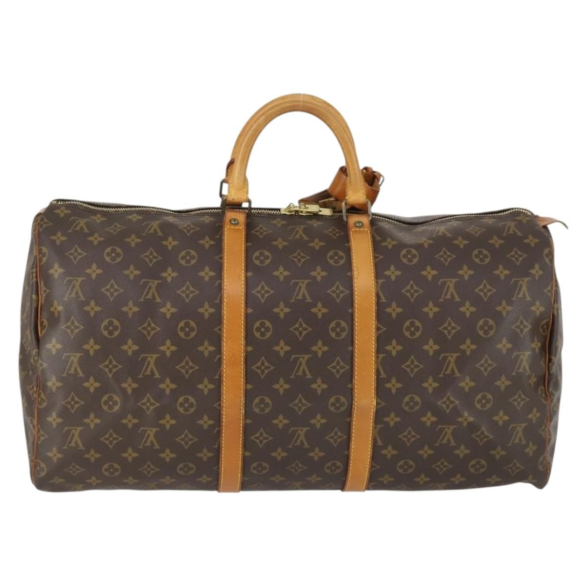 Louis Vuitton Keepall Bag Monogram Canvas Brown Canvas Travel Bag