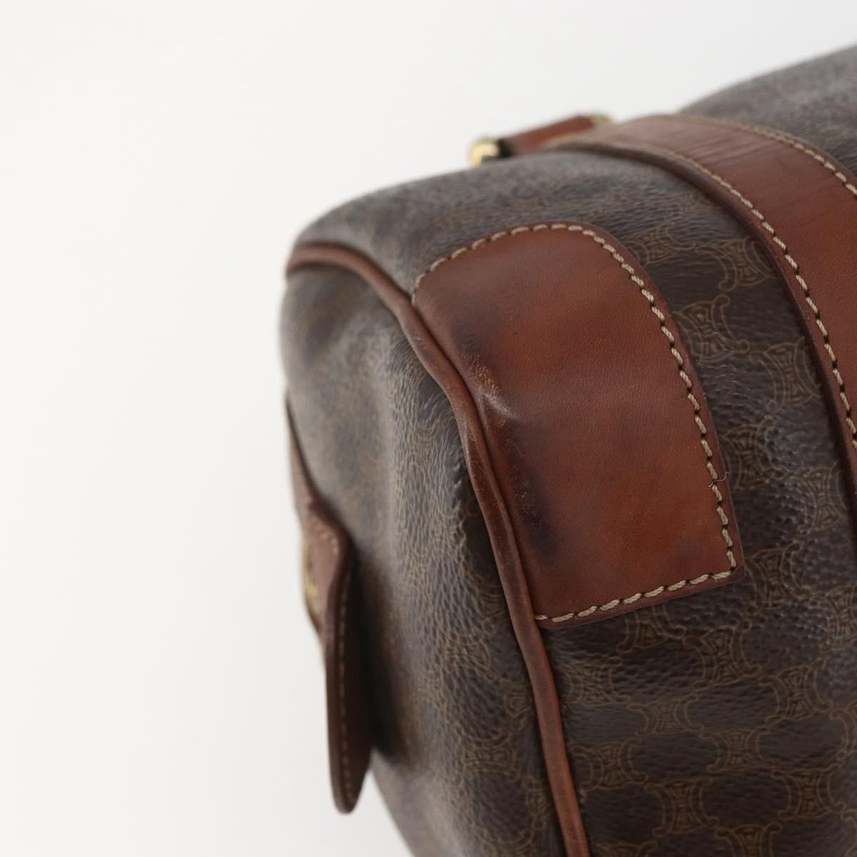 Celine Vintage Macadam Handbag Canvas And Leather Brown Canvas Shoulder Bag Bag
