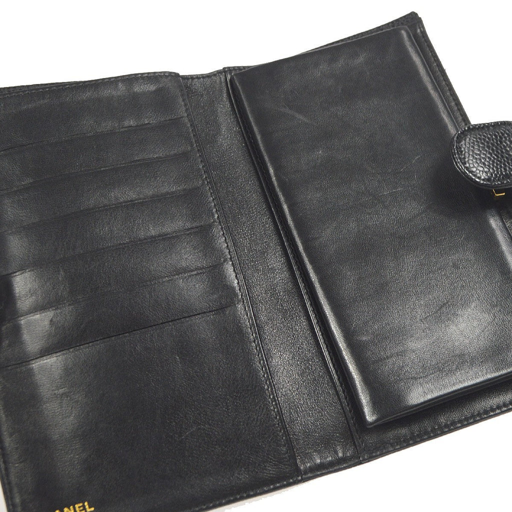 Chanel Timeless Cc French Wallet Caviar Black Leather Wallets Accessory