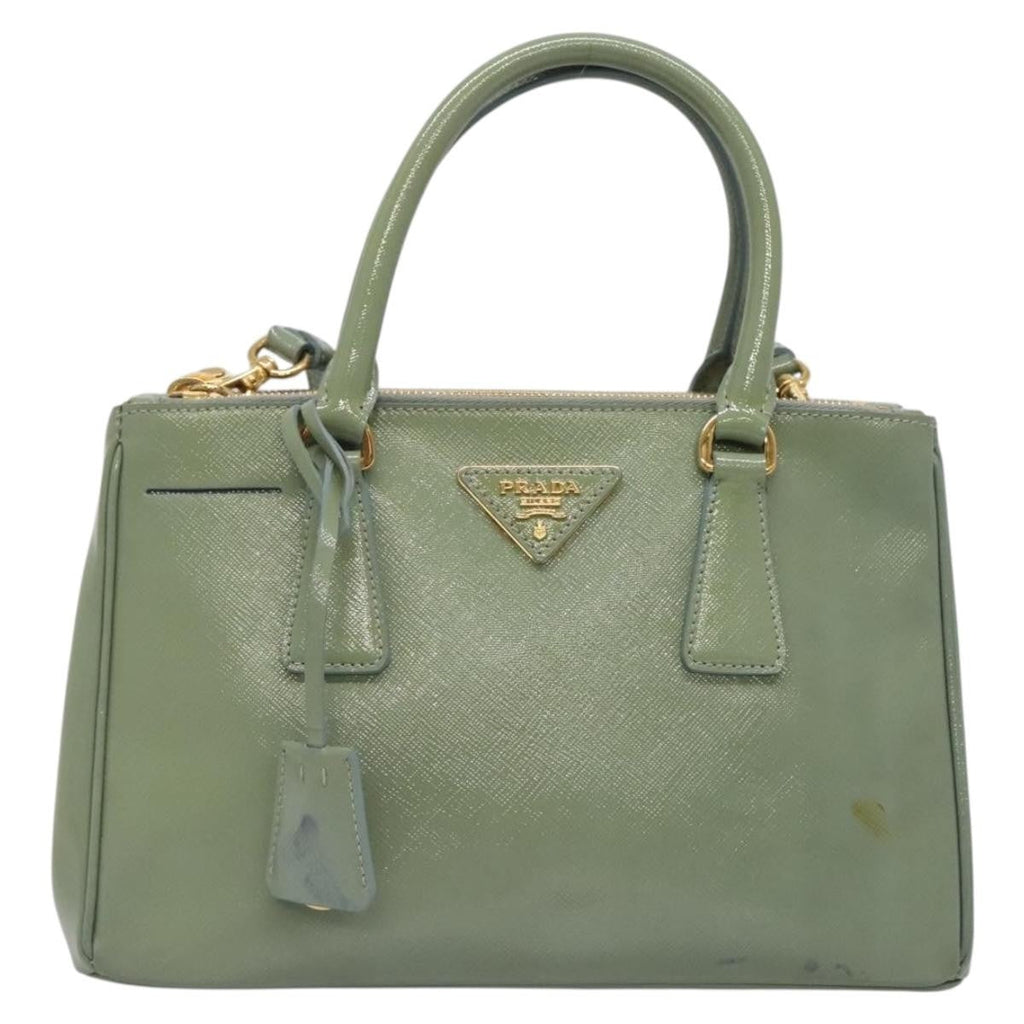 Prada Double Zip Lux Tote Saffiano Leather Gold Leather Handbag