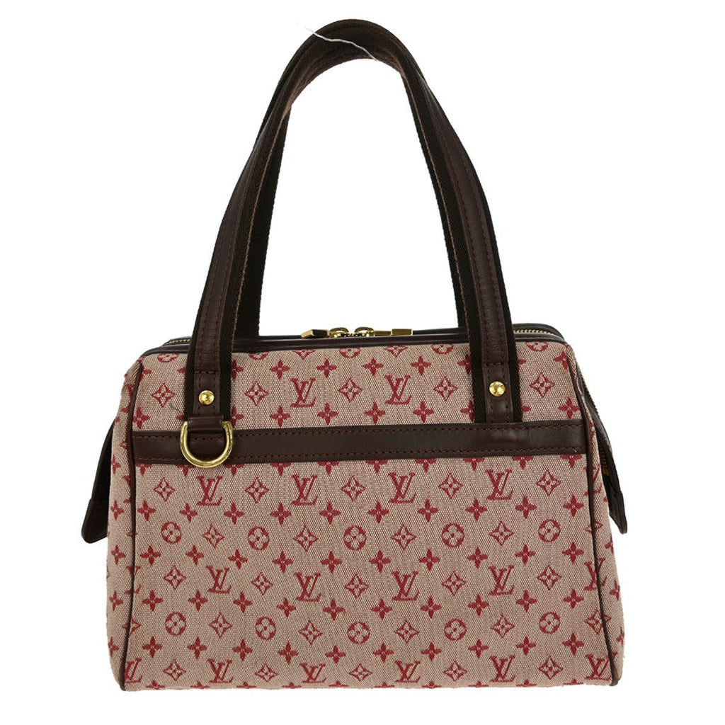Louis Vuitton Josephine Handbag Mini Lin Burgundy Canvas Handbag