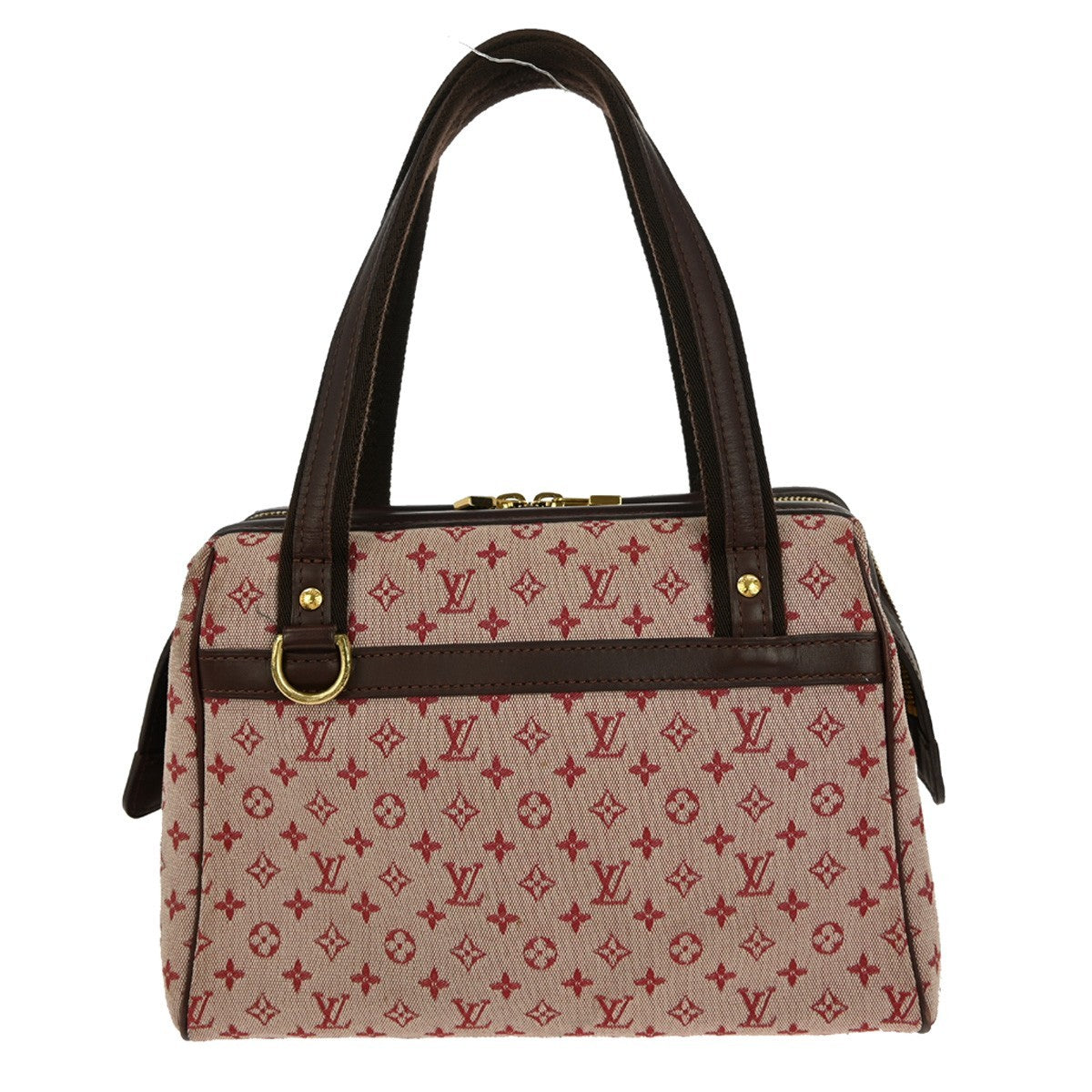 Louis Vuitton Josephine Handbag Mini Lin Burgundy Canvas Handbag
