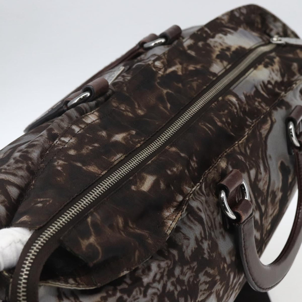 Prada Convertible Tote Printed Tessuto Brown Nylon Tote Bag Bag