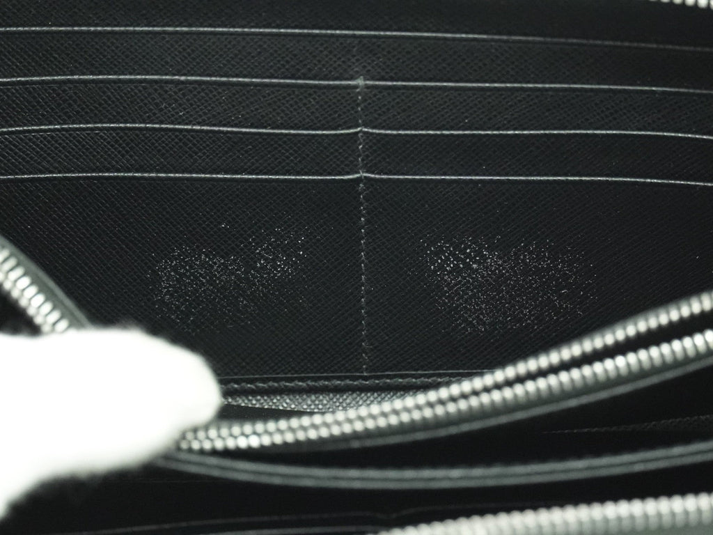 Prada Saffiano Wallet Leather Black Leather Wallets Accessory