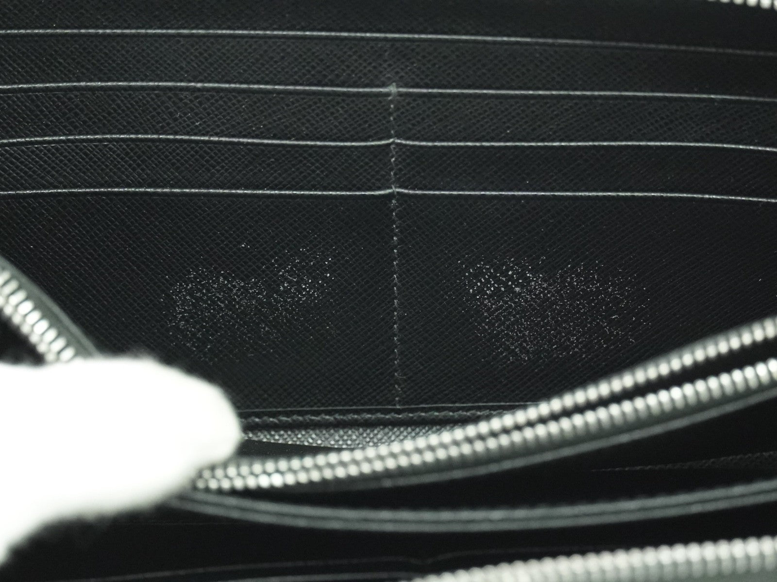 Prada Saffiano Wallet Leather Black Leather Wallets Accessory
