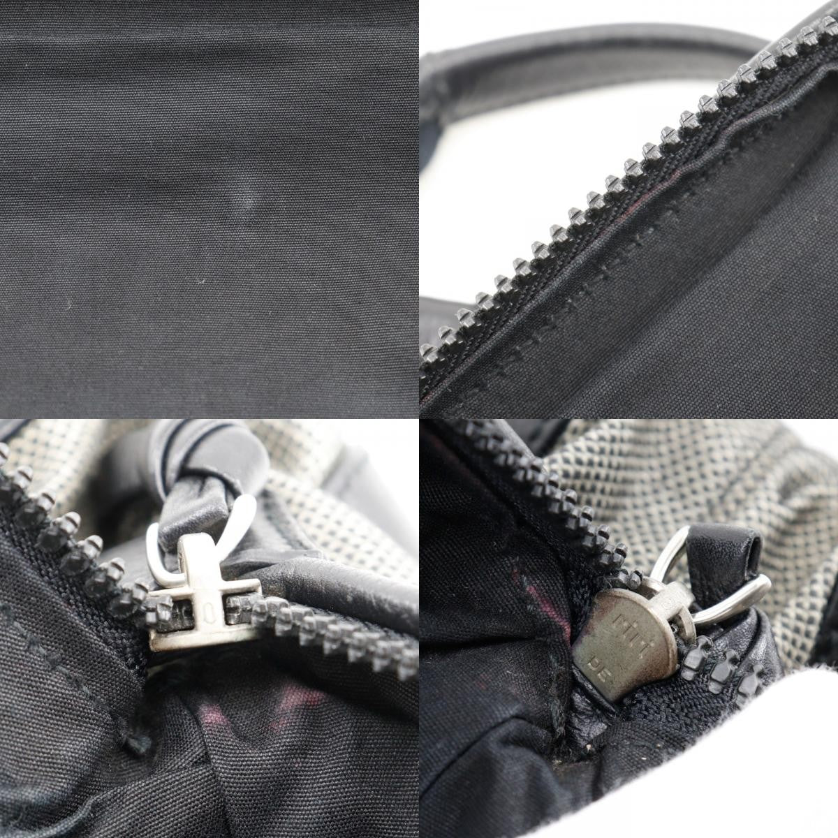Bottega Veneta Vintage Handbag Leather Gray Canvas Handbag