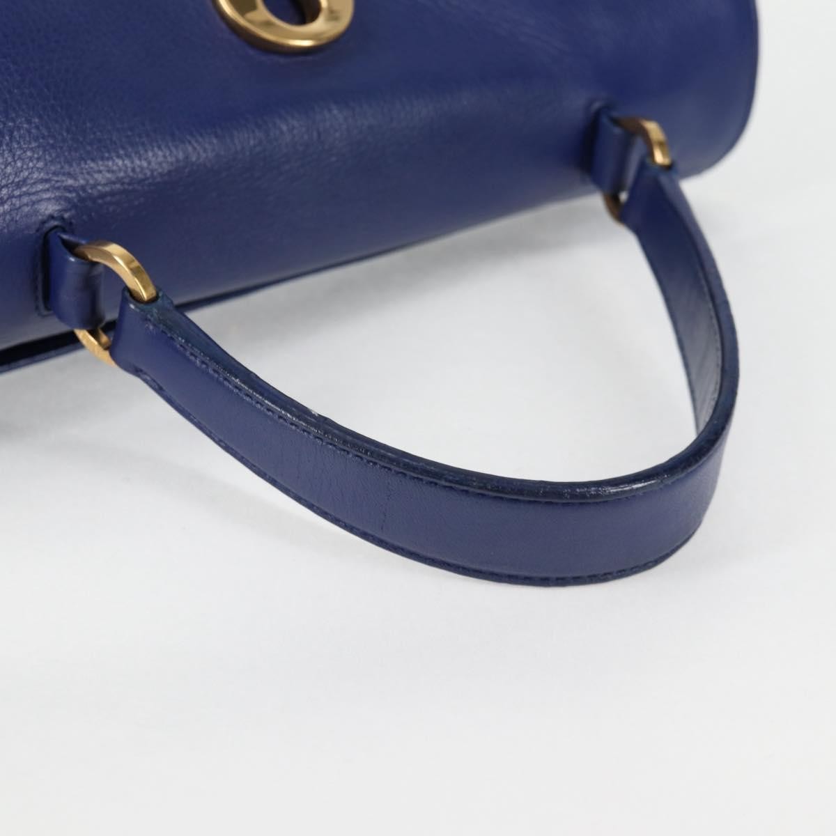 Saint Laurent Muse Two Bag Leather With Canvas Blue Leather Shoulder Bag Bag (Pre-Owned)