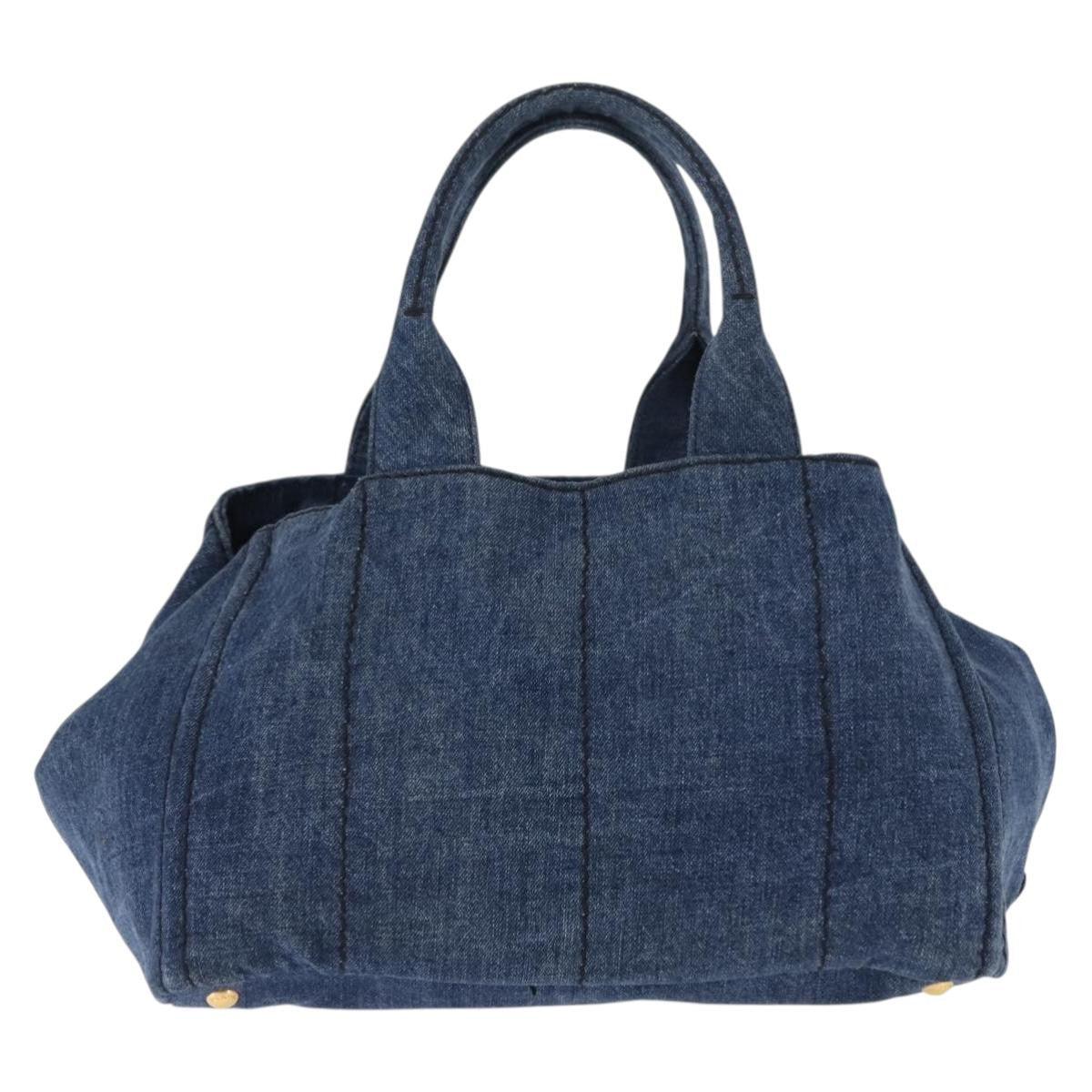 Prada Canapa Convertible Tote Denim Blue Denim_Jeans Bag