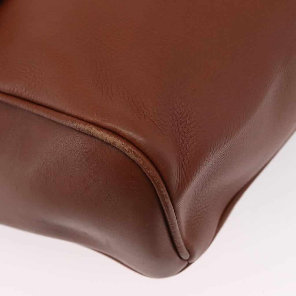 Gucci Vintage Handbag Leather Brown Leather Handbag (Pre-Owned)