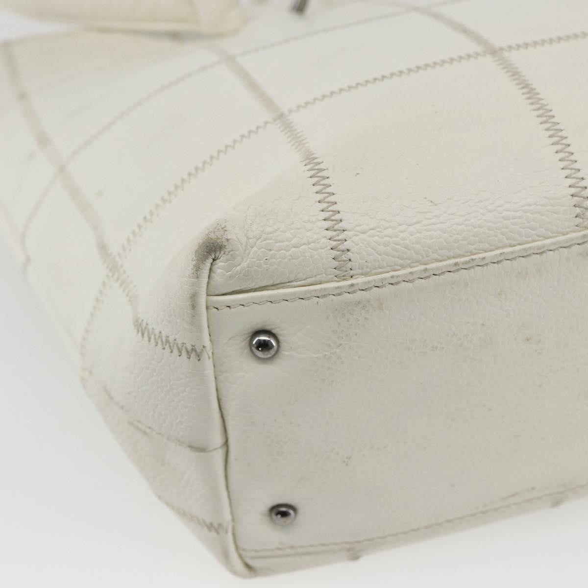 Chanel Square Stitch Tote Quilted Leather White Leather Tote Bag Bag