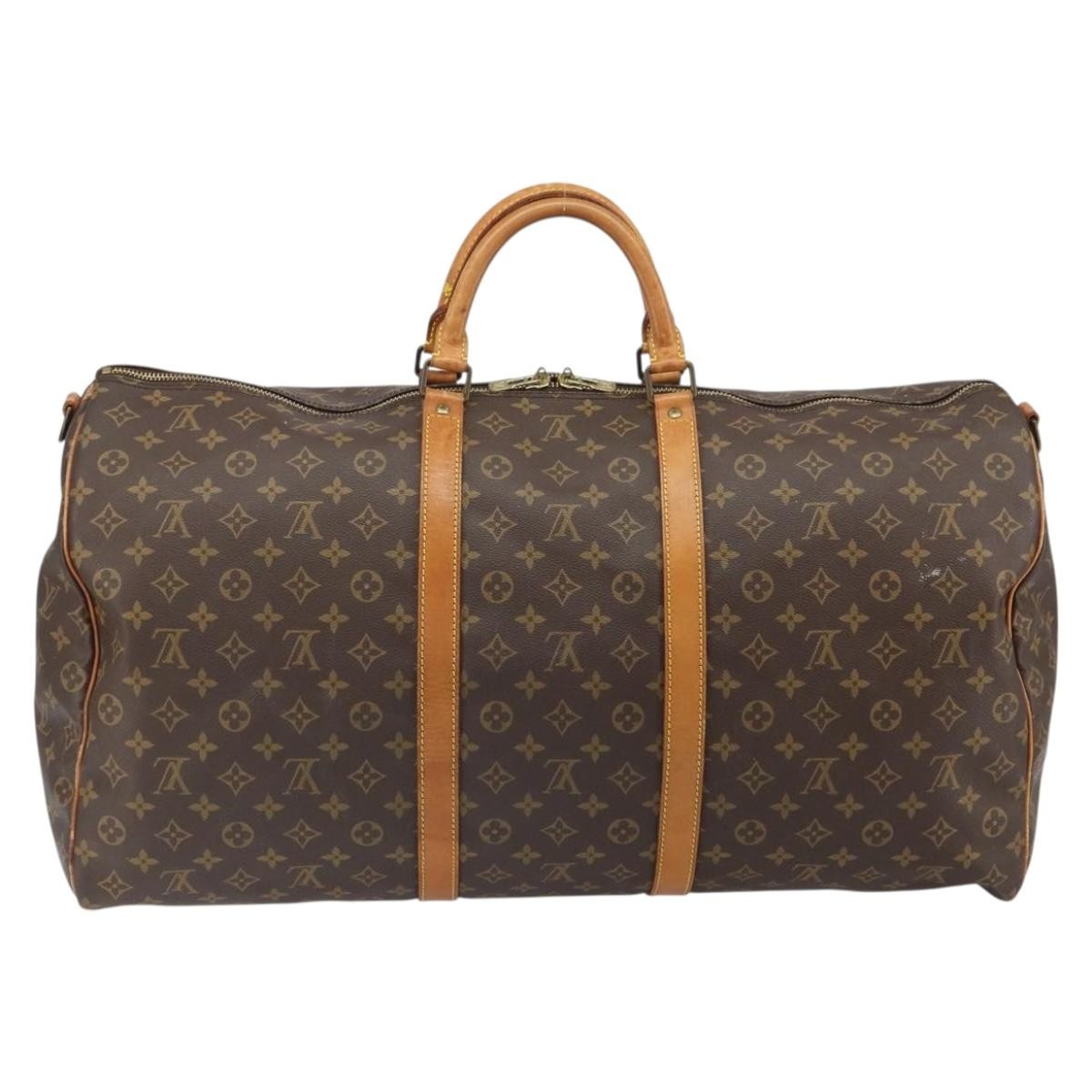 Louis Vuitton Keepall Bandouliere Bag Monogram Canvas Brown Canvas Travel Bag