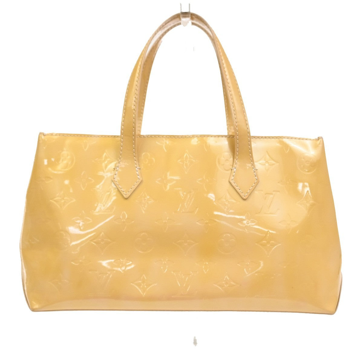 Louis Vuitton Wilshire Handbag Monogram Vernis Beige Patent_Leather Handbag