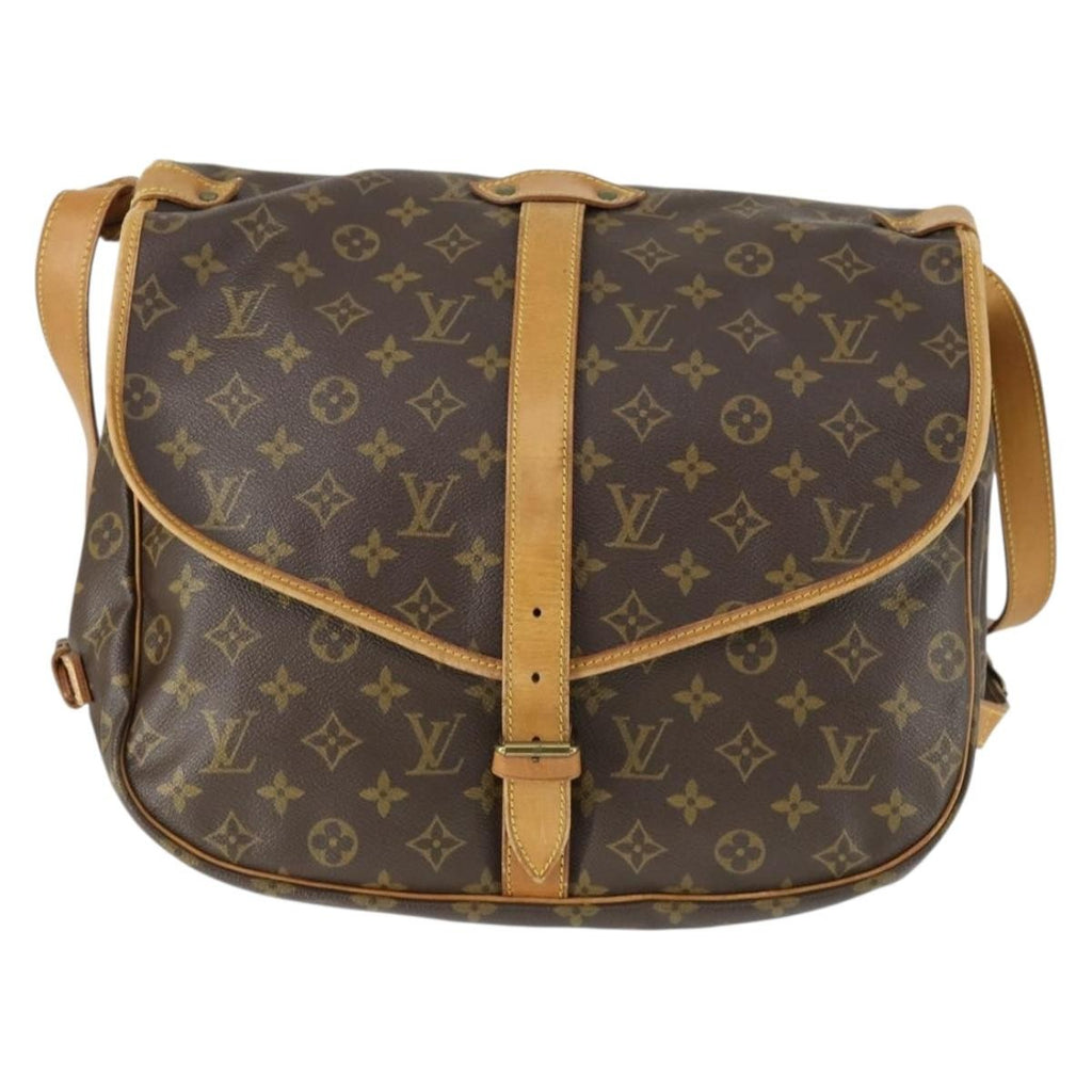 Louis Vuitton Saumur Handbag Monogram Canvas Brown Canvas Shoulder Bag