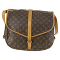 Louis Vuitton Saumur Handbag Monogram Canvas Brown Canvas Shoulder Bag