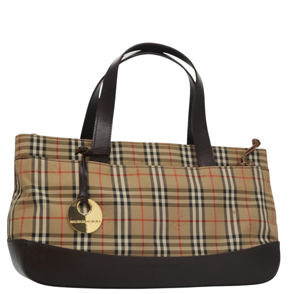 Burberry Nova Check Handbag Nova Check Canvas And Leather Beige Canvas Handbag