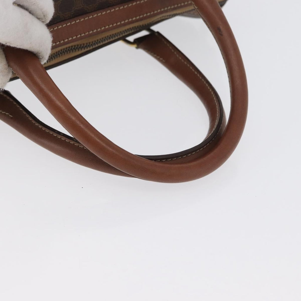 Celine Vintage Macadam Handbag Canvas And Leather Brown Canvas Handbag
