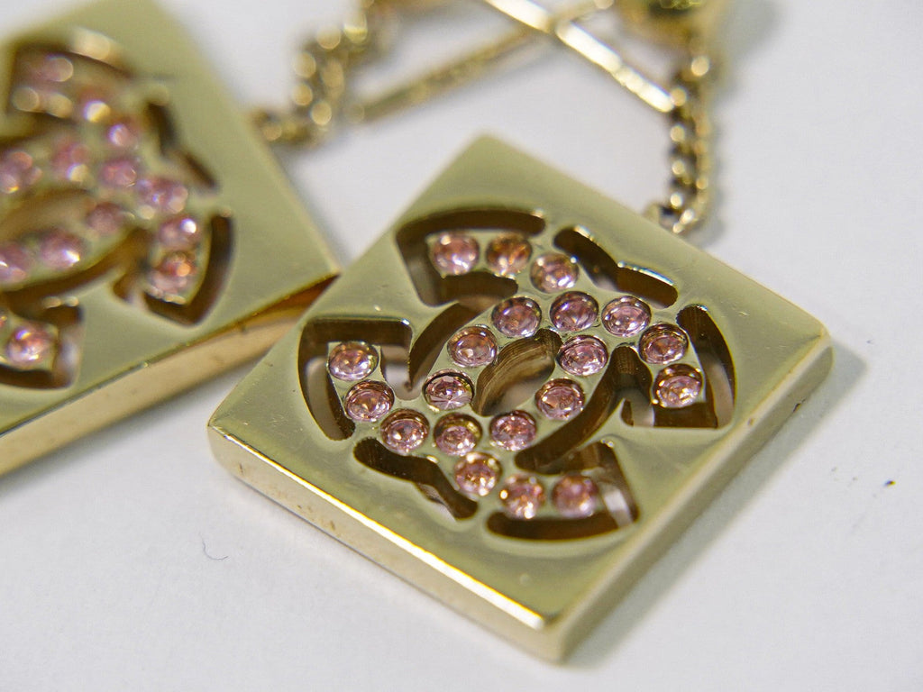 Chanel Cc Dangle Earrings Metal Gold Gold_Plated Earrings Jewelry