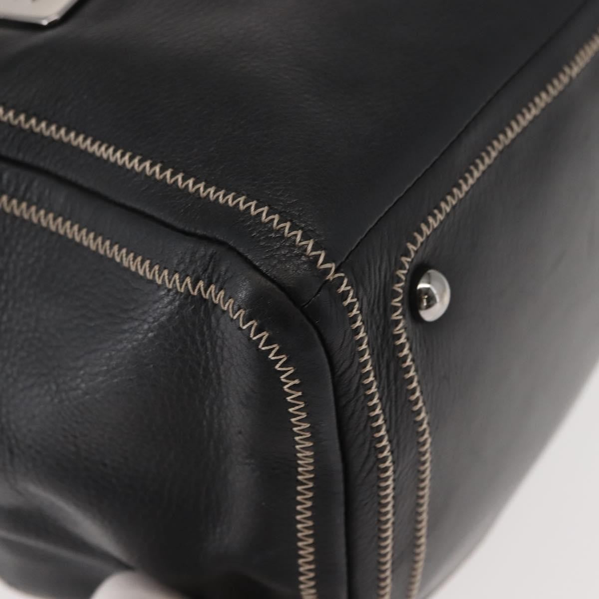 Chanel Cc Bowler Quilted Caviar Black Leather Handbag