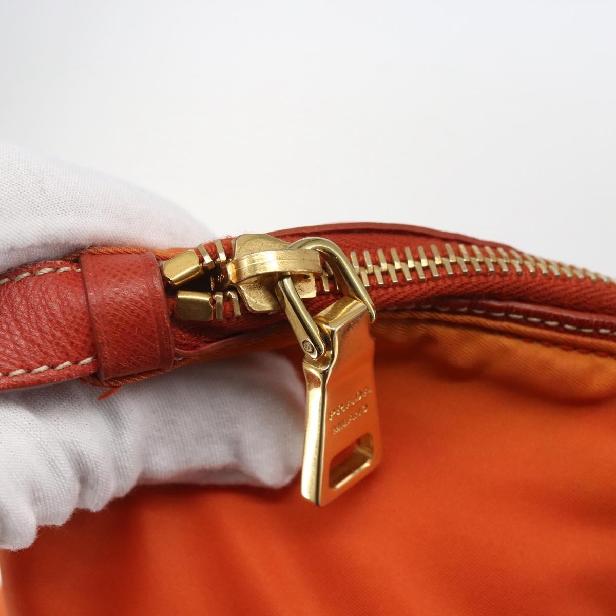 Prada Convertible Flap Tote Tessuto And Saffiano Leather Orange Nylon Tote Bag Bag