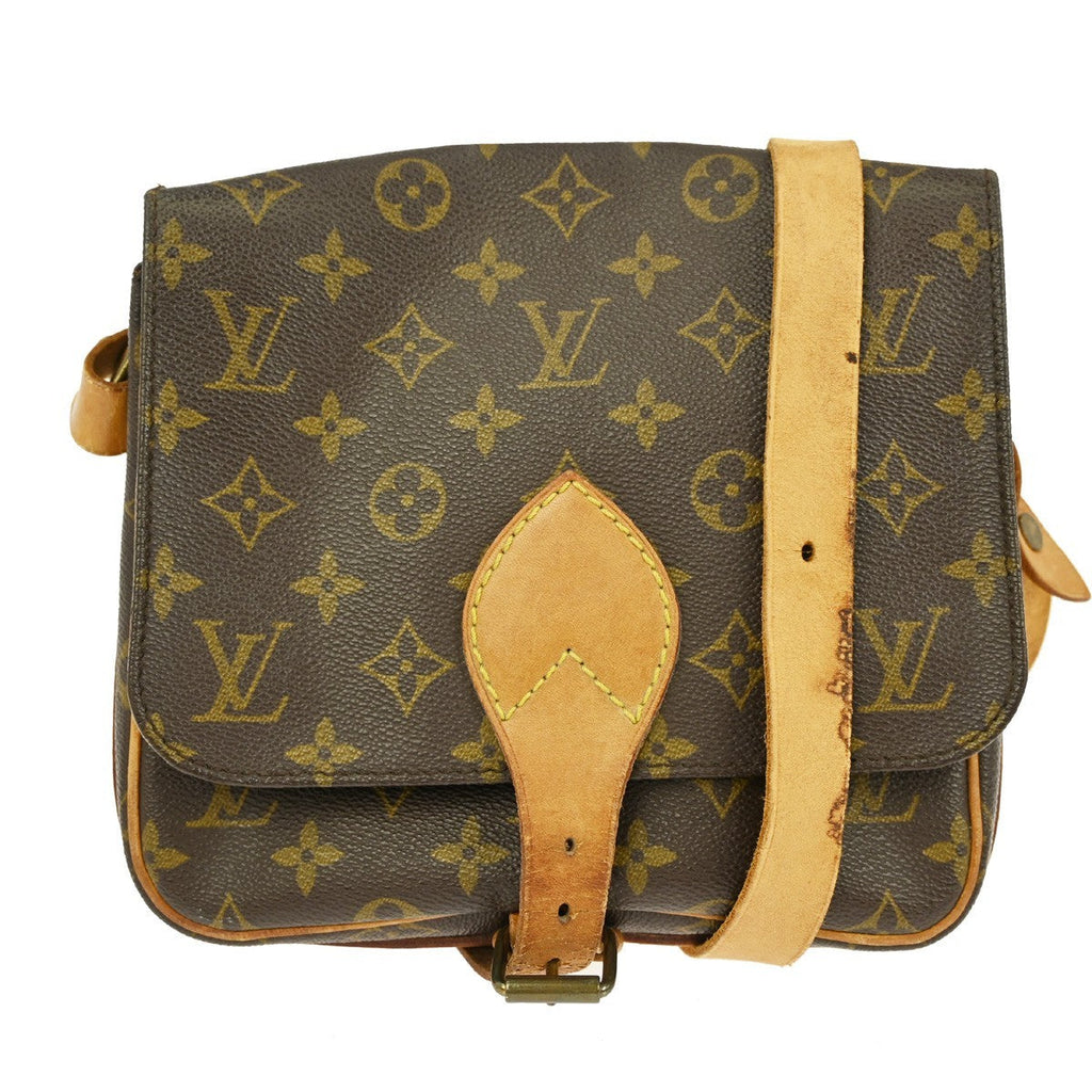 Louis Vuitton Cartouchiere Handbag Monogram Canvas Brown Canvas Shoulder Bag