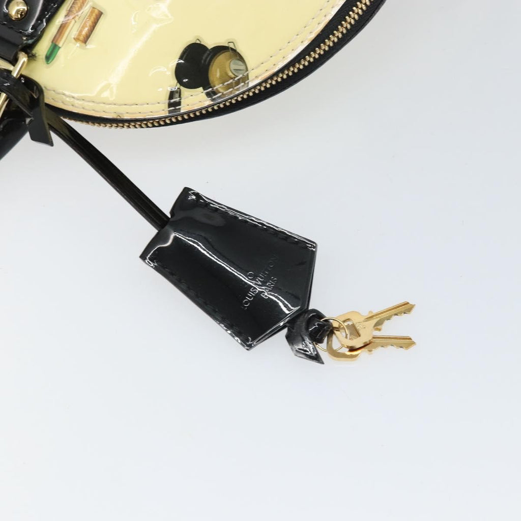 Louis Vuitton Alma Handbag Limited Edition Stickers Monogram Vernis White Patent_Leather Handbag