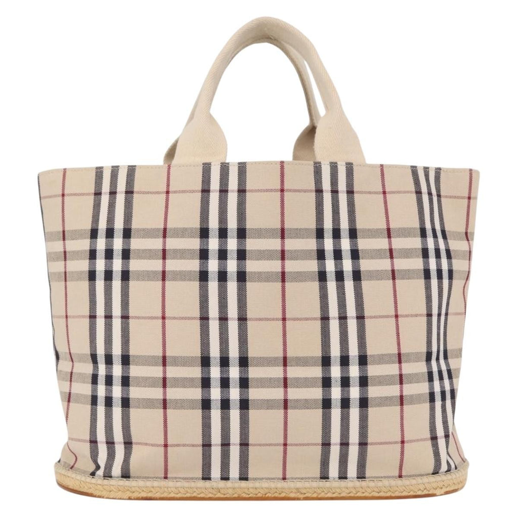 Burberry Nova Check Tote Canvas Check Pattern Beige Canvas Tote Bag