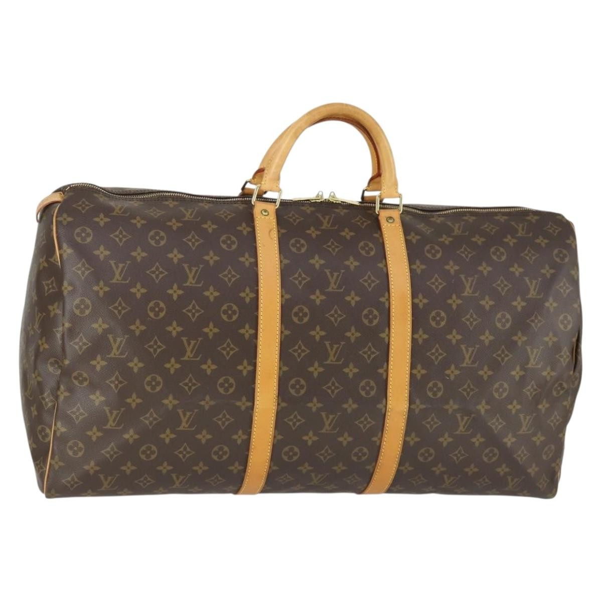 Louis Vuitton Keepall Bag Monogram Canvas Brown Canvas Travel Bag