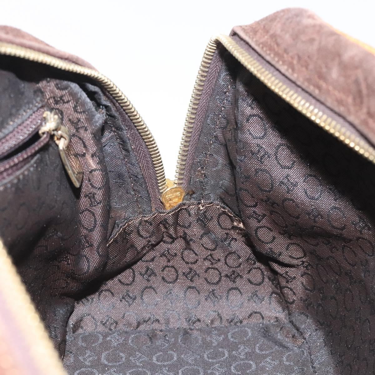 Celine C Macadam Handbag Suede And Leather Brown Suede Handbag