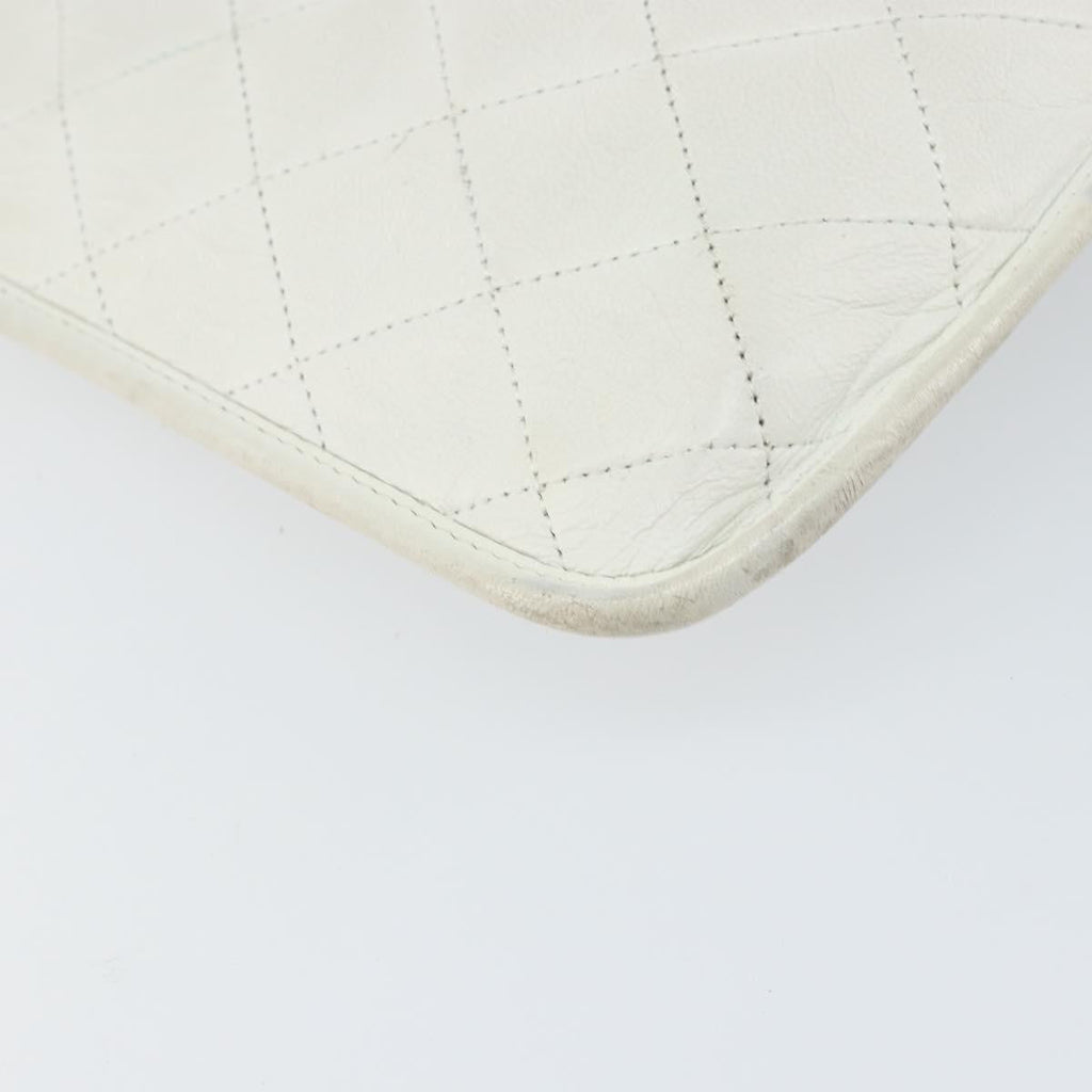 Chanel Vintage Shopper Tote Quilted Leather White Leather Tote Bag Bag
