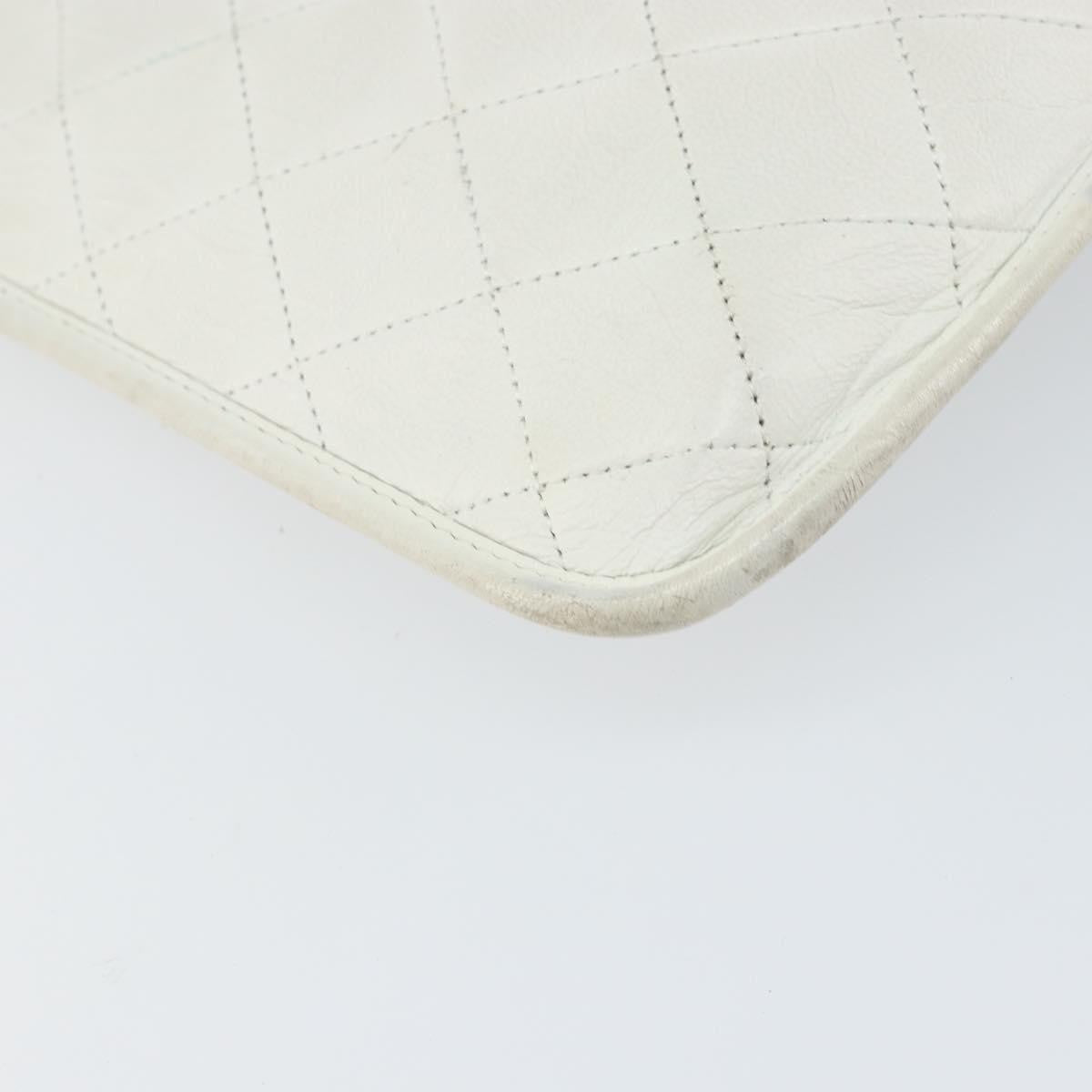 Chanel Vintage Shopper Tote Quilted Leather White Leather Tote Bag Bag