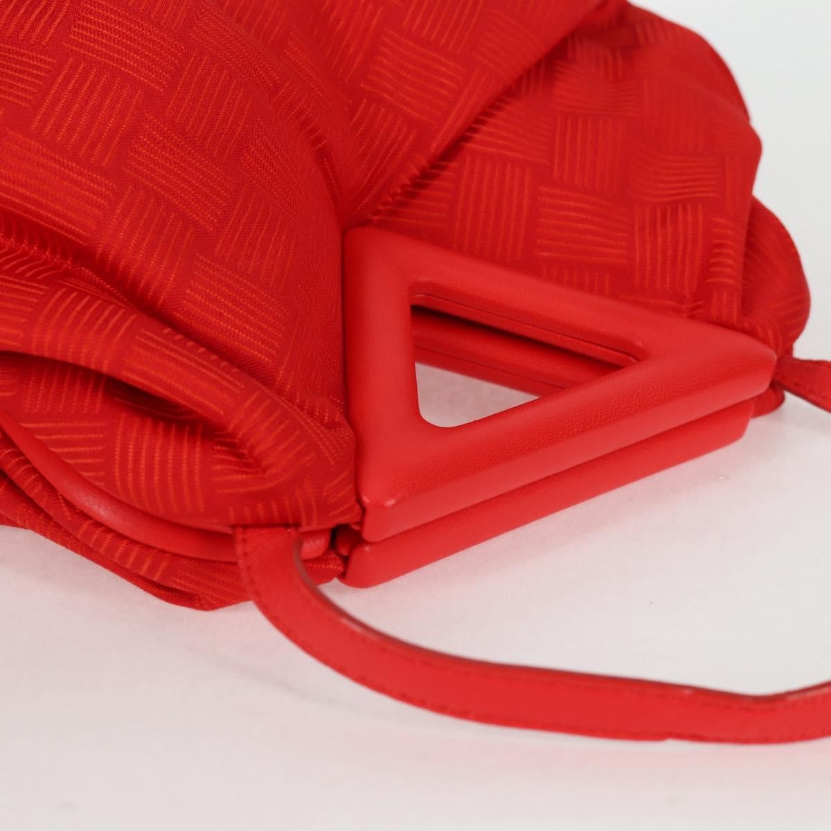 Bottega Veneta Point Shoulder Bag Chunky Knit Fabric Red Nylon Shoulder Bag Bag