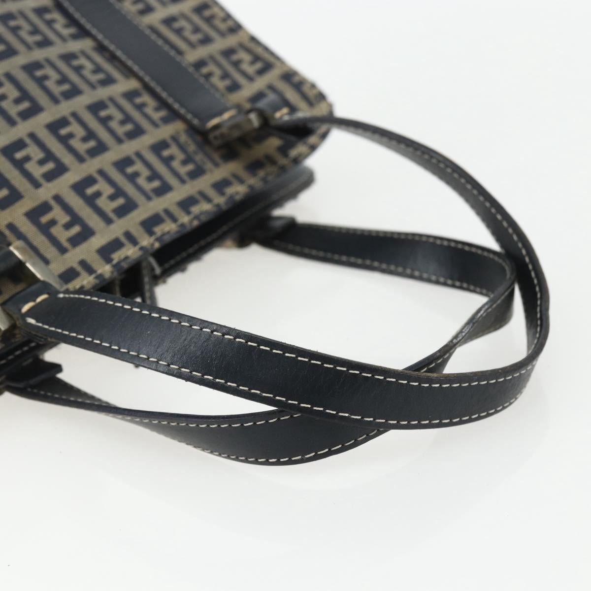 Fendi Vintage Satchel Zucchino Canvas Navy Canvas Handbag
