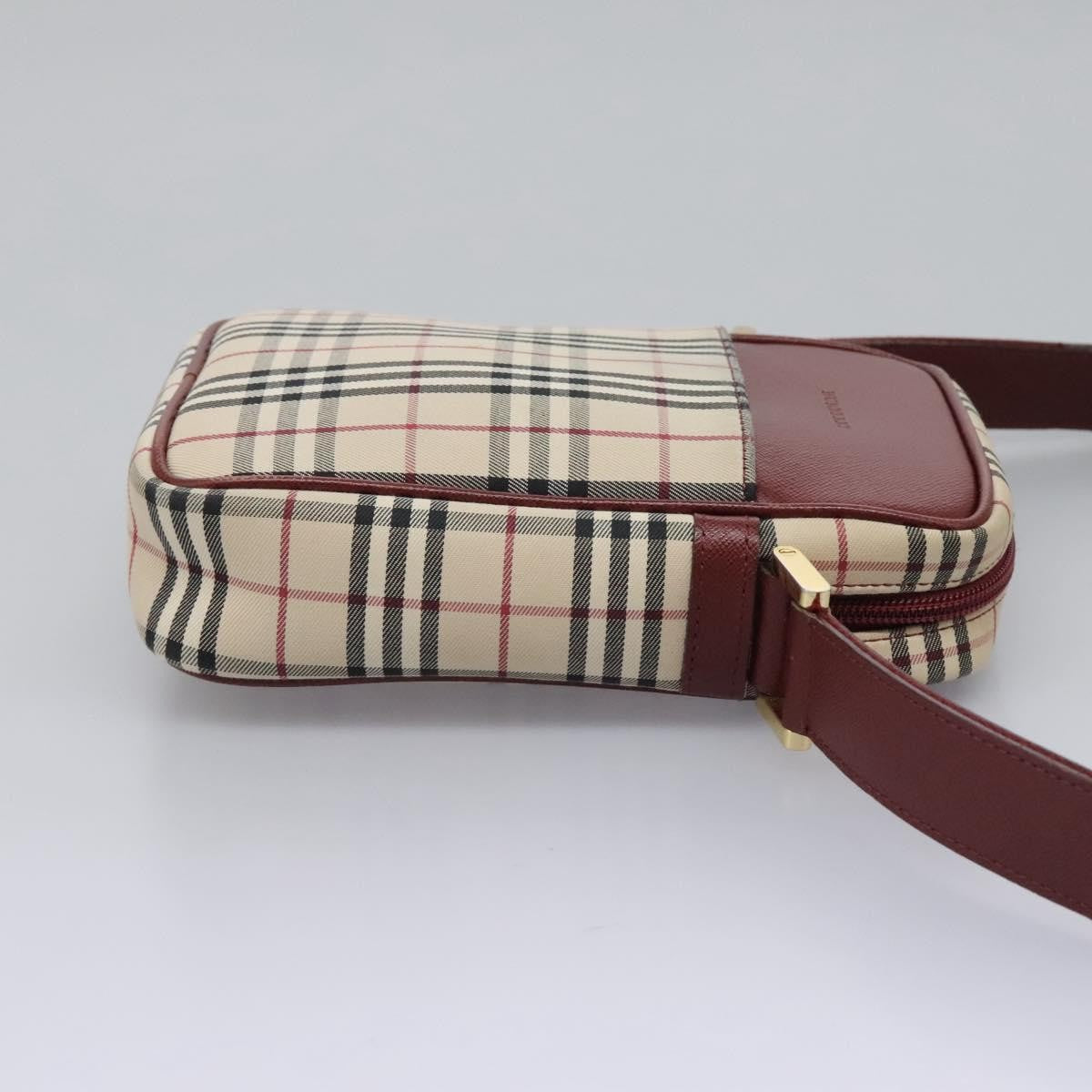 Burberry Nova Check Shoulder Bag Canvas And Leather Beige Canvas Shoulder Bag