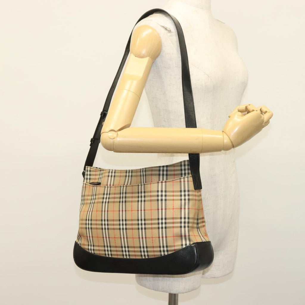 Burberry Shoulder Bag Nova Check Canvas Beige Canvas Bag