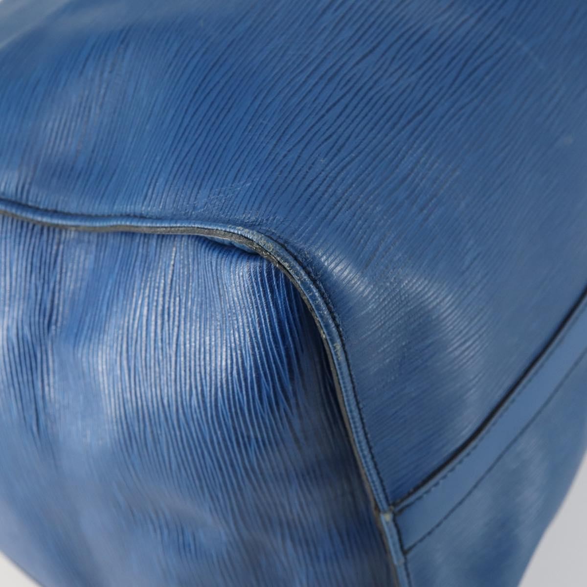 Louis Vuitton Keepall Bag Epi Leather Blue Leather Travel Bag