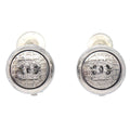 Chanel Vintage Cc Round Clip-On Earrings Metal Silver Silver_Plated Earrings Jewelry