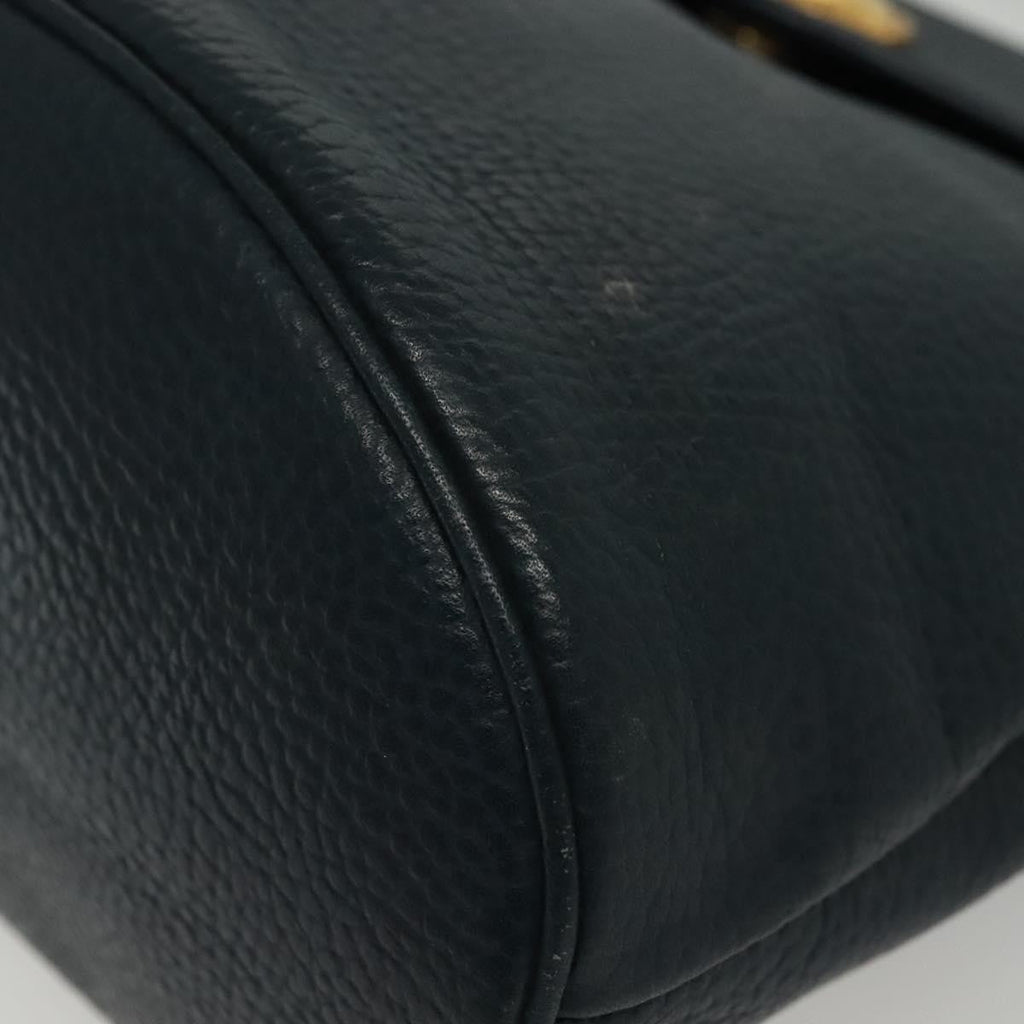 Christian Dior Vintage Handbag Leather Navy Leather Handbag (Pre-Owned)