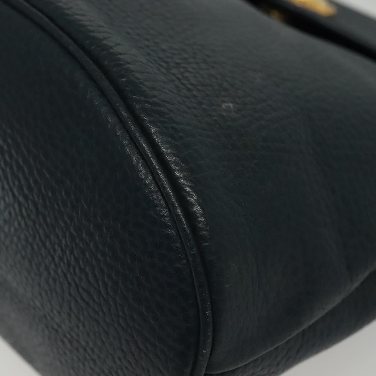 Christian Dior Vintage Handbag Leather Navy Leather Handbag (Pre-Owned)
