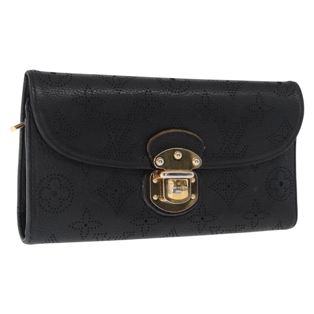 Louis Vuitton Amelia Wallet Mahina Leather Black Leather Wallets Accessory