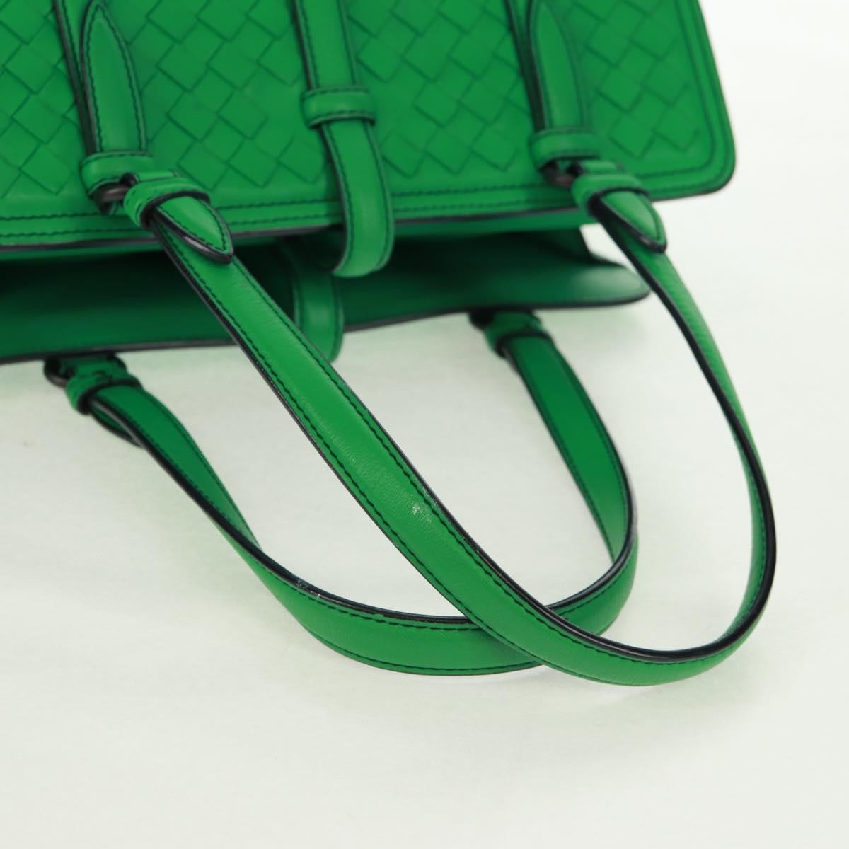 Bottega Veneta Intrecciato Handbag Leather Green Leather Handbag