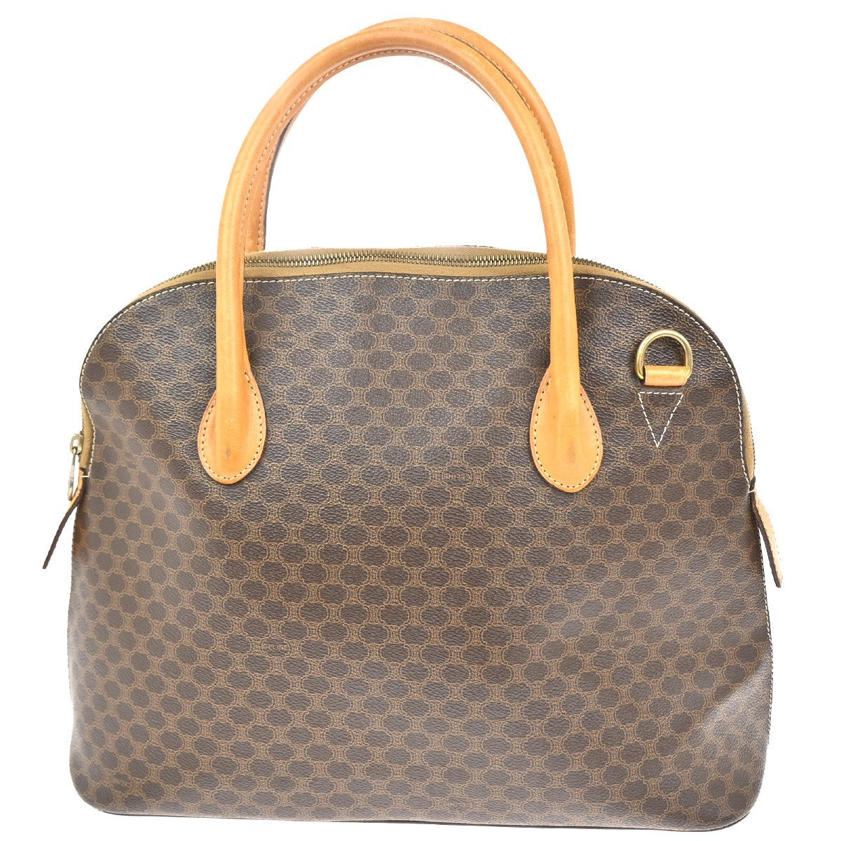 Celine Macadam Handbag Macadam With Leather Brown Pvc Handbag