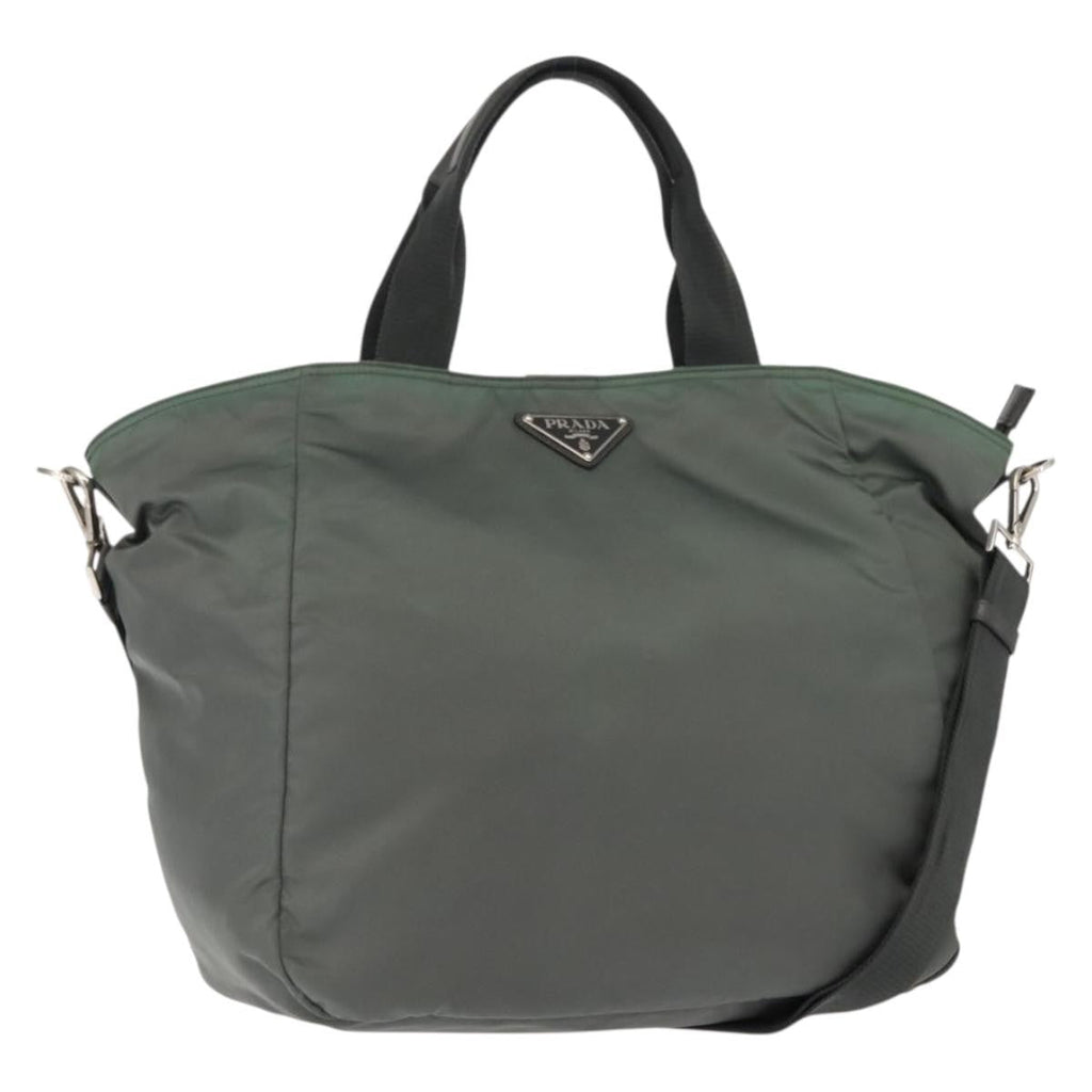 Prada Vela Convertible Tote Tessuto Khaki Nylon Tote Bag Bag